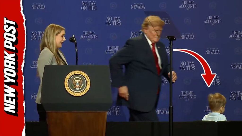 Trump Saves Toddler From Running Off Stage, Jokes ‘Didn’t Want Him To Be Like Biden’
